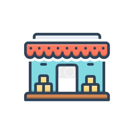 Illustration for Color illustration icon for stores - Royalty Free Image