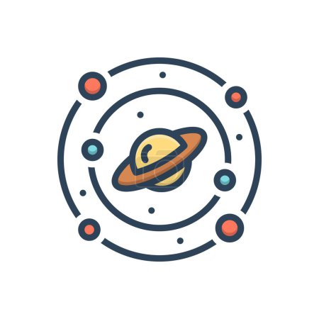 Color illustration icon for planet 
