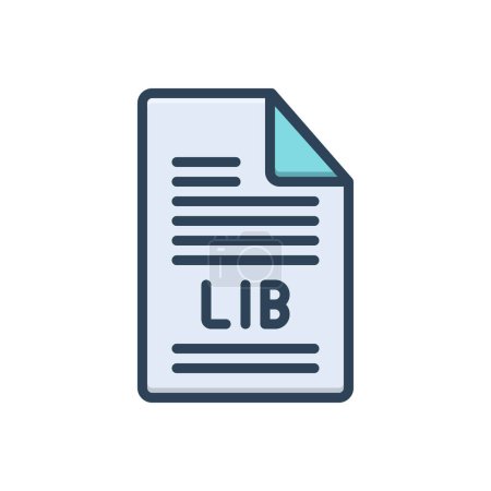Color illustration icon for lib 