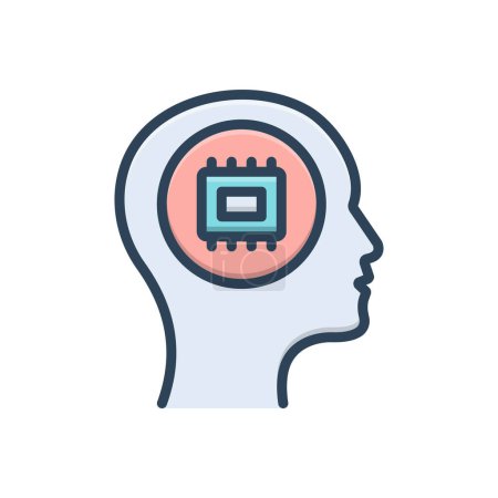 Color illustration icon for memory 