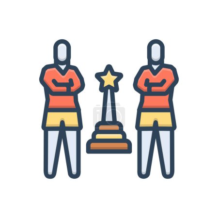 Color illustration icon for championships 