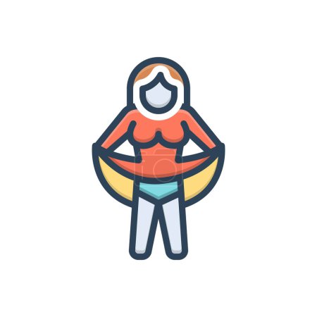 Color illustration icon for upskirts 