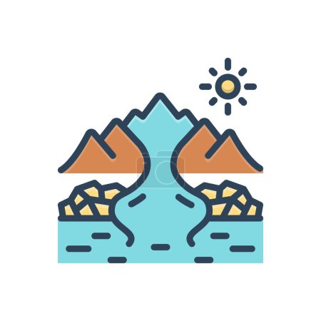 Color illustration icon for rapids 