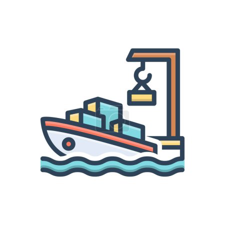 Illustration for Color illustration icon for harbour - Royalty Free Image