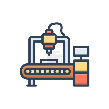 Illustration for Color illustration icon for manufacturers - Royalty Free Image