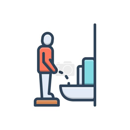 Color illustration icon for peeing 