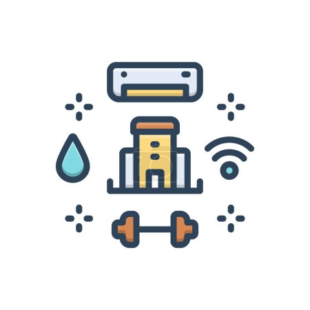 Color illustration icon for amenities 