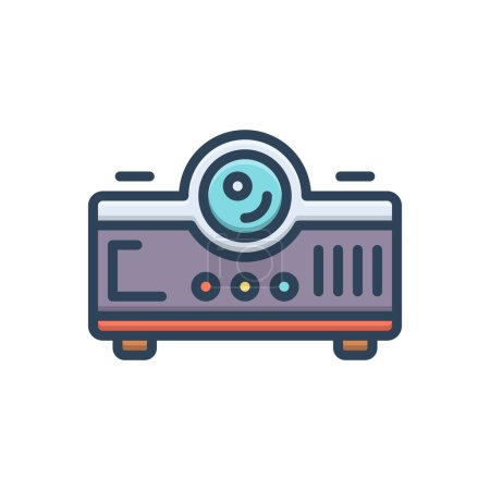 Color illustration icon for projectors 
