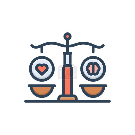 Color illustration icon for ethics