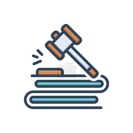 Color illustration icon for judgement 