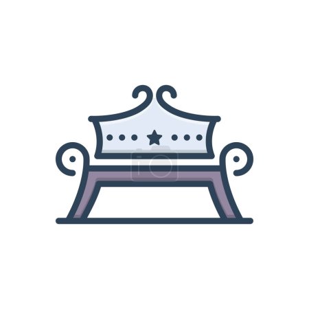 Color illustration icon for bench 
