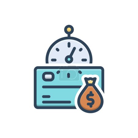 Color illustration icon for credit