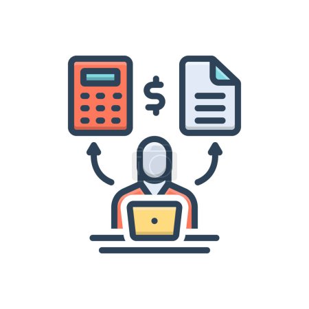 Color illustration icon for accountant 