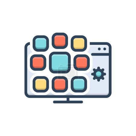 Color illustration icon for application 