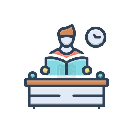 Color illustration icon for learning 