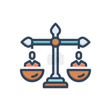 Color illustration icon for equality 
