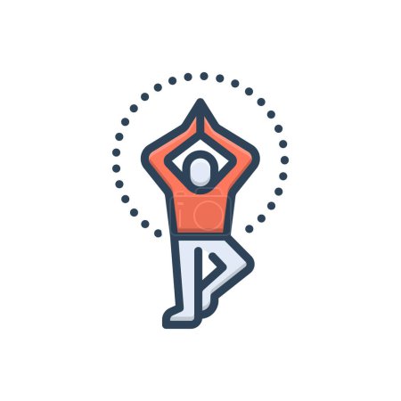 Illustration for Color illustration icon for yoga - Royalty Free Image