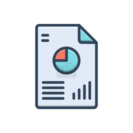 Color illustration icon for report 