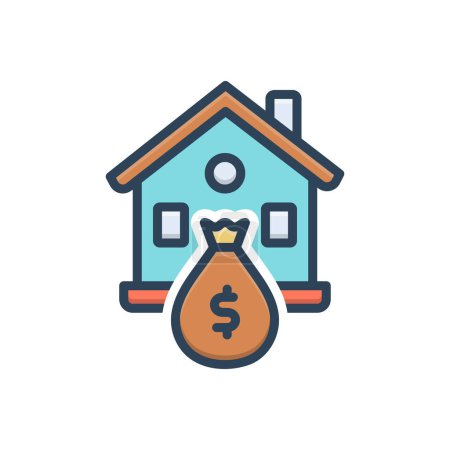 Illustration for Color illustration icon for property - Royalty Free Image
