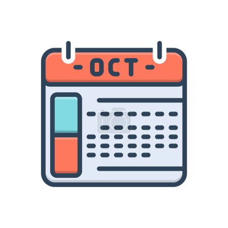 Icono de ilustración a color para octubre 