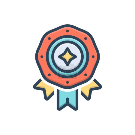 Color illustration icon for badge  