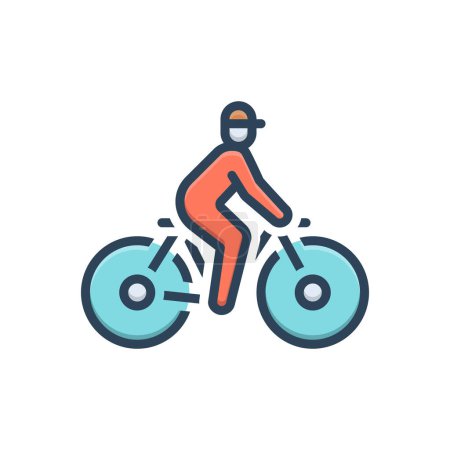 Téléchargez les illustrations : Icône d'illustration couleur pour vélo - en licence libre de droit