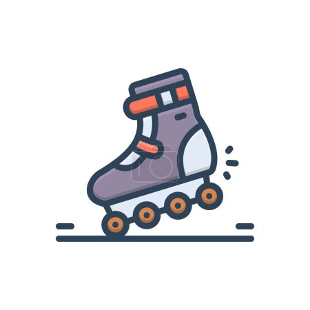 Téléchargez les illustrations : Icône d'illustration couleur pour le patinage - en licence libre de droit