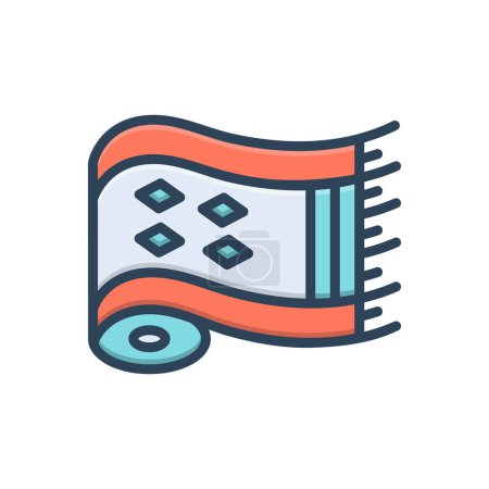 Color illustration icon for rug 