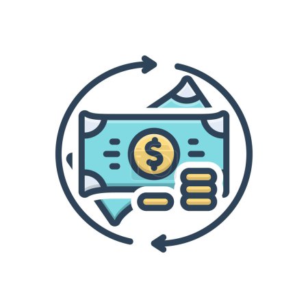 Color illustration icon for exchanges 