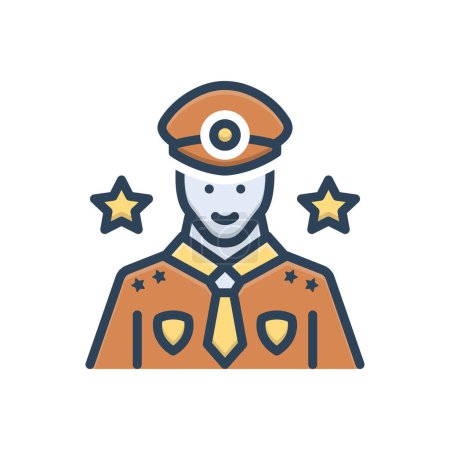 Illustration for Color illustration icon for police - Royalty Free Image