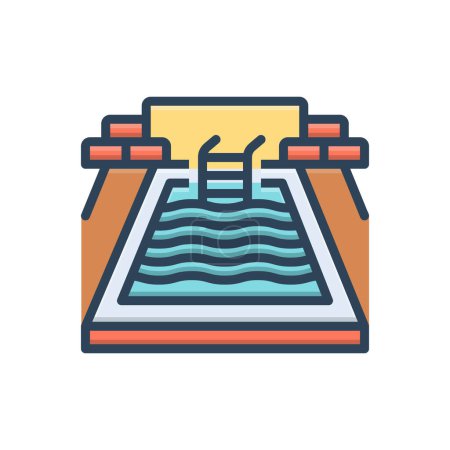 Ilustración de Icono de ilustración a color para piscina - Imagen libre de derechos