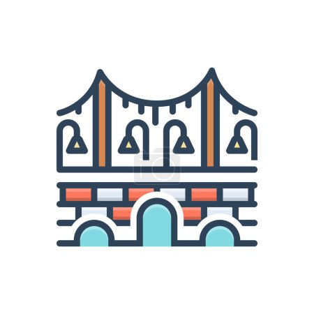 Illustration for Color illustration icon for bridges - Royalty Free Image