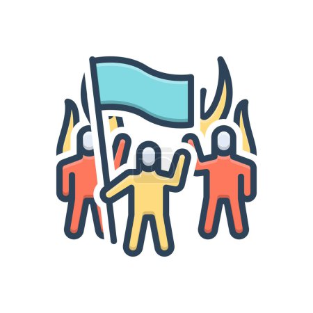 Color illustration icon for protest 