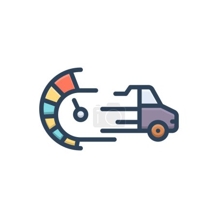 Color illustration icon for speeds 