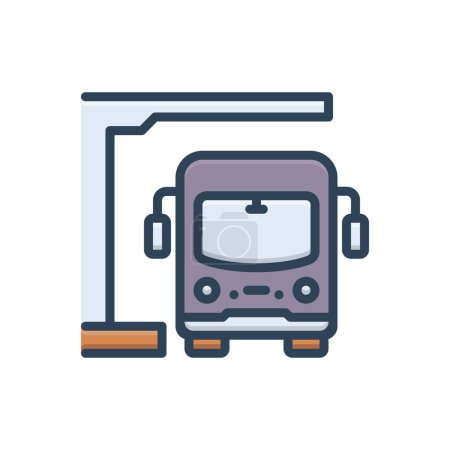 Color illustration icon for transit 