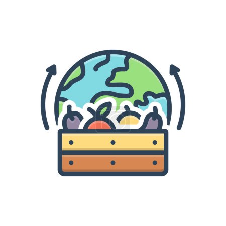 Color illustration icon for produces 