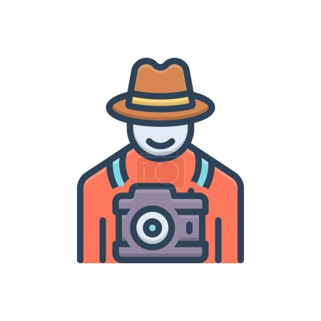 Illustration for Color illustration icon for photographers - Royalty Free Image