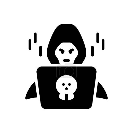 Black solid icon for crime 