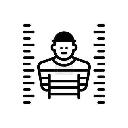 Illustration for Black solid icon for criminal - Royalty Free Image