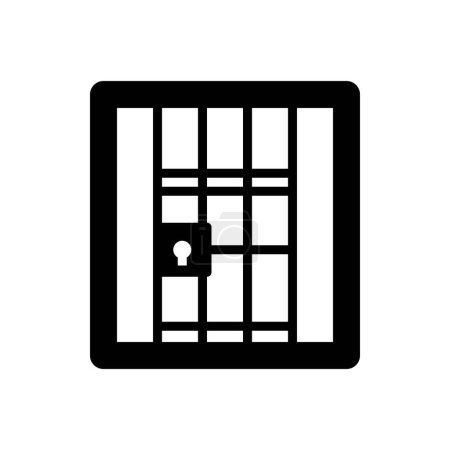 Black solid icon for jail 