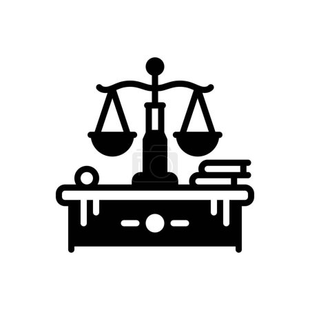 Téléchargez les illustrations : Icône solide noire pour juridique - en licence libre de droit