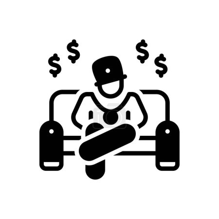 Illustration for Black solid icon for rich - Royalty Free Image