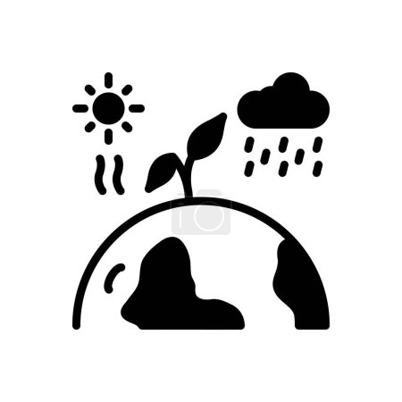 Black solid icon for climate 