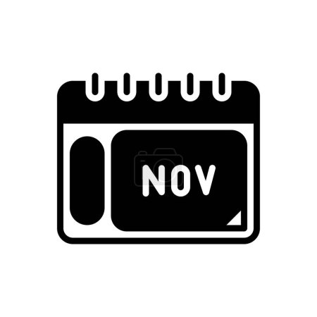 Black solid icon for november 