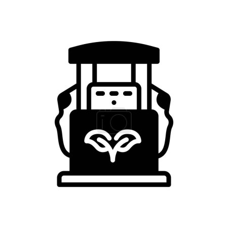 Téléchargez les illustrations : Icône solide noire pour éco carburant - en licence libre de droit