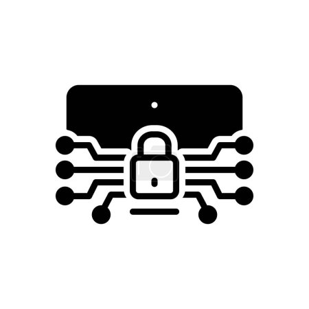 Illustration for Black solid icon for cyber security - Royalty Free Image