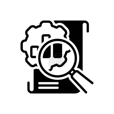 Illustration for Black solid icon for analysis - Royalty Free Image