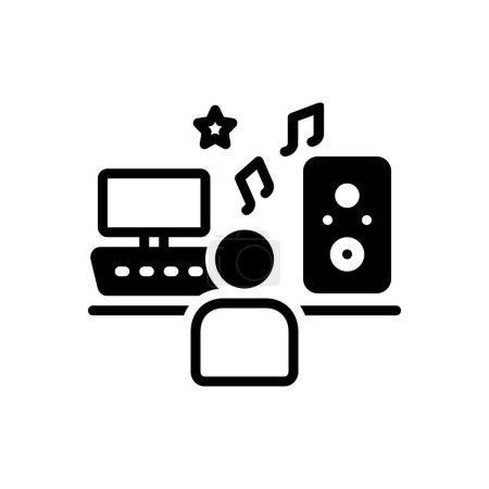 Illustration for Black solid icon for composer - Royalty Free Image