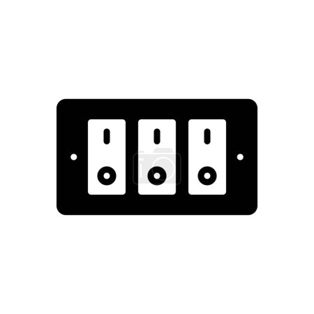 Téléchargez les illustrations : Icône solide noire pour interrupteurs - en licence libre de droit