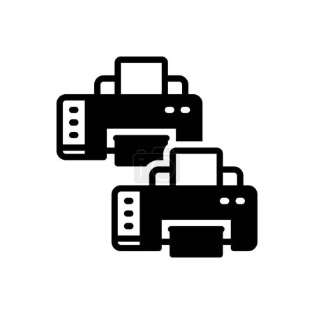 Black solid icon for printers 